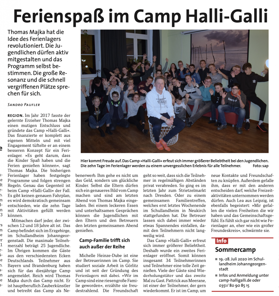 Camp HalliGalli Ferienlager Sachsen